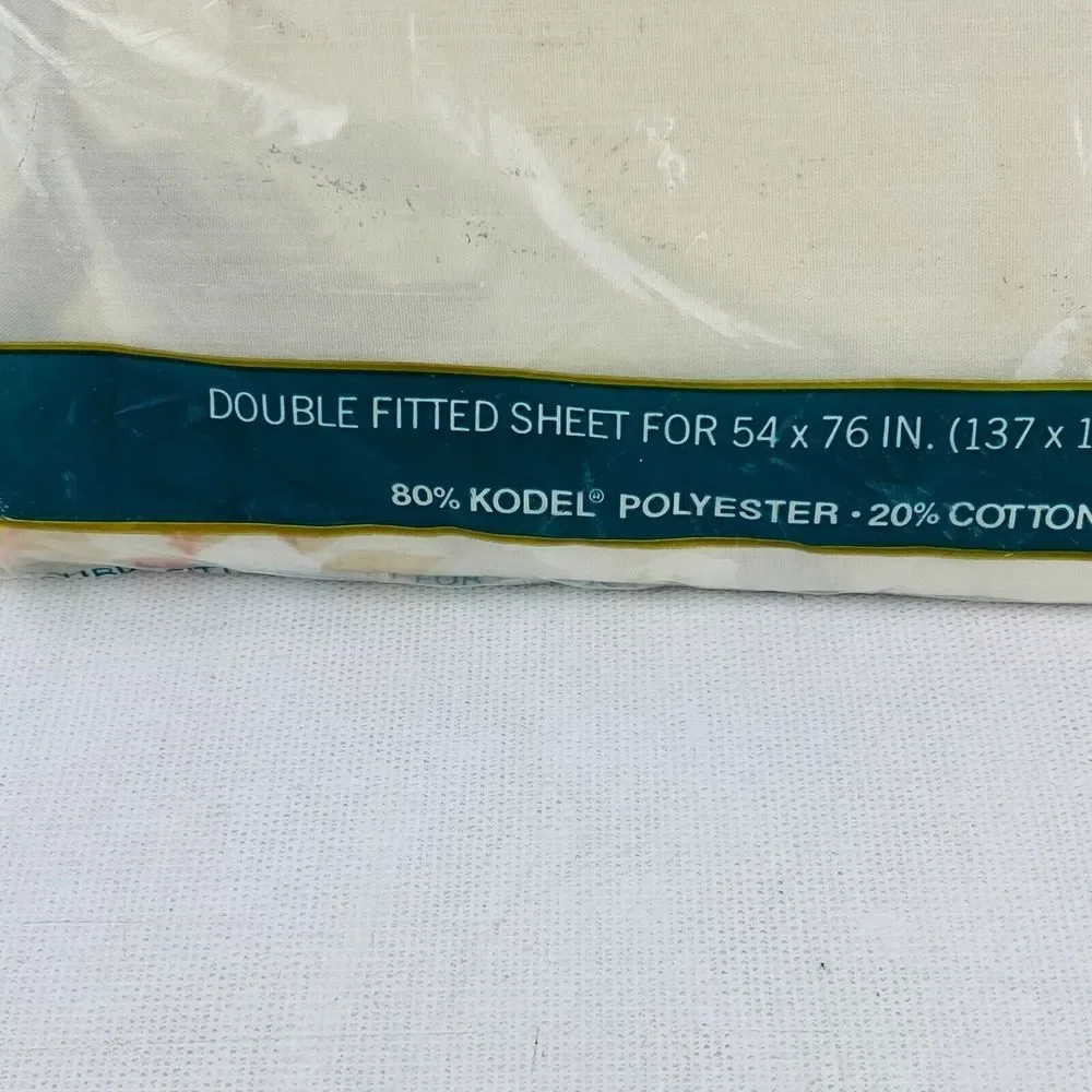 Vtg Springmaid Double Fitted Bed Sheet Key Largo Full‎ 54x76 Mattress 160 Count